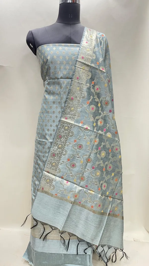 Humairah_Seagreen_Cotton_Floral_Zari_Chunri_Booti_3_pcs_Suit_set_with_Plain_Bottom_and_Floral_Zari_Minakari_Jaal_Seagreen_Dupatta