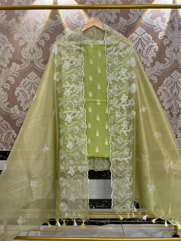 Green_Tissue_Silk_thread_booti_weave_with_Tissue_silk_Cutwork_Border_Embroidery_Dupatta_1500ASG_TSE2