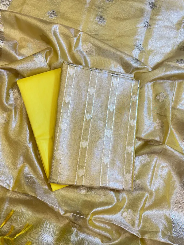 Yellow_Tissue_Silk_Zari_Stripe_Banarasi_3_pcs_Suit_Set_1100SKL_TSU2