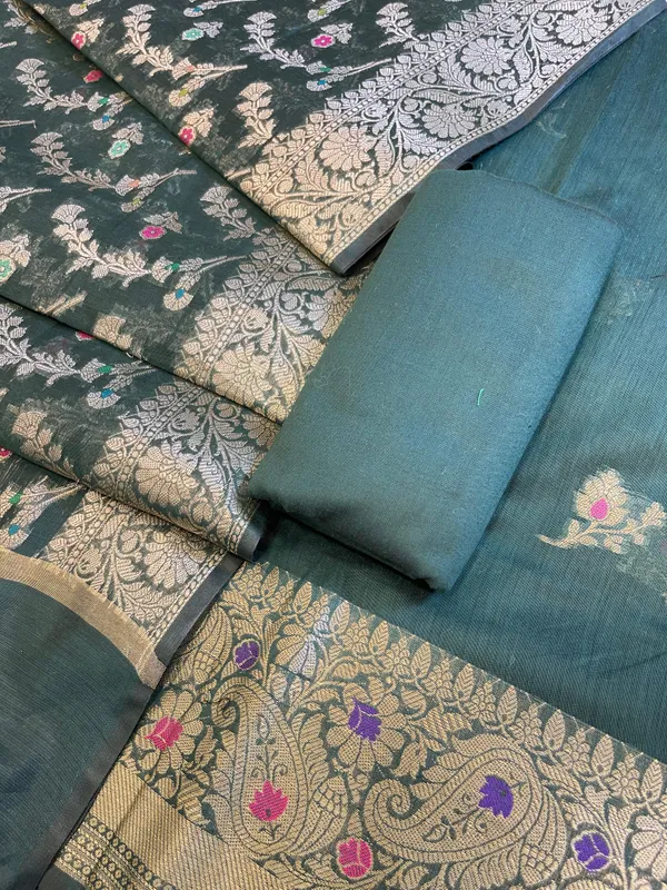 Darkgreen_Cotton_Resham_Mina_Floral_Booti_Paisley_Mina_Border_Banarasi_Suit_625SHL_CT23
