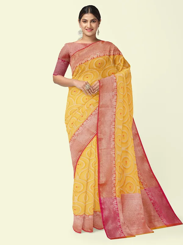 Yellow_Cotton_Blend_Banarasi_Sarees_For_Women_GEHKR_30