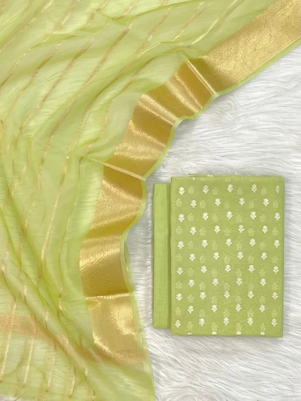 Pista_Green_Chanderi_Zari_Booti_with_Stripe_Dupatta_Banarasi_Suit_Set_1000SKL_CH1
