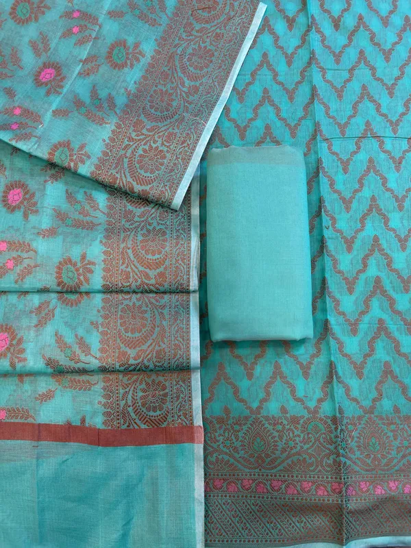 Seagreen_Cotton_Resham_Zari_Zig-Zag_Banarasi_Suit_625SHL_CT32