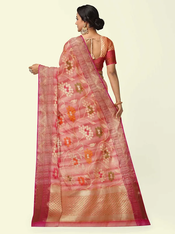 Pink_Matka_Silk/Silk_Blend_Banarasi_Sarees_For_Women_GEMTKSLK_141
