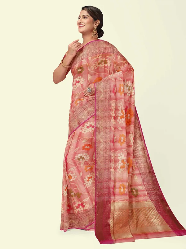 Pink_Matka_Silk/Silk_Blend_Banarasi_Sarees_For_Women_GEMTKSLK_141