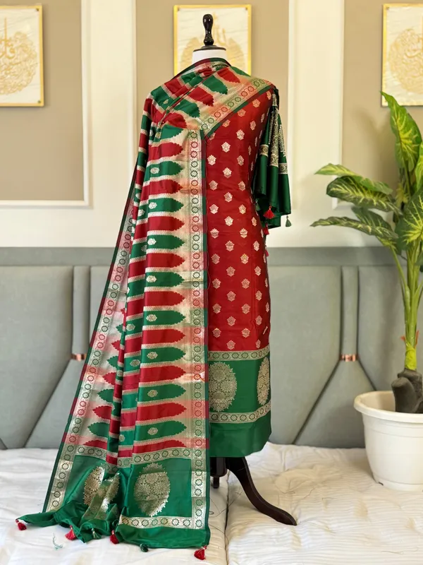 Red_Katan_Silk_Floral_Zari_Booti_Skirt_Daman_Banarasi_Suit_with_Fancy_Stripe_Dupatta_130PNJ_KS3