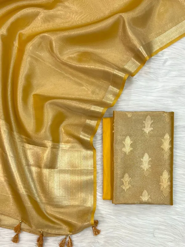 Yellow_Tissue_Silk_Zari_Booti_With_Border_Dupatta_Banarasi_3_Pcs_Suit_Set_Skl_Tsu19