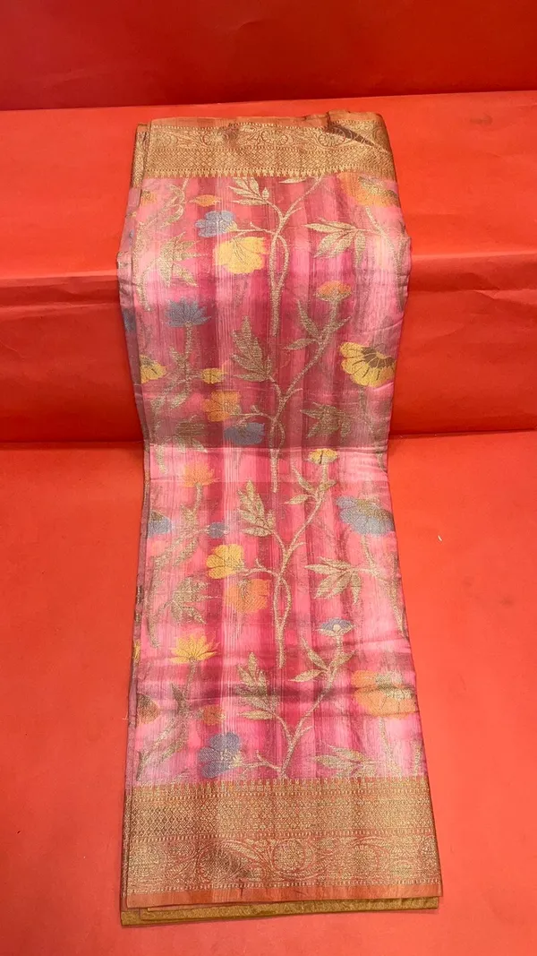 Peach_Matka_Silk/Silk_Blend_Banarasi_Sarees_For_Women_GEMTKSLK_100