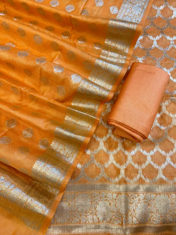 Orange_Pure_Cotton_Dyable_Zari_Geometrical_Jaal_Banarasi_Suit_11IM_PCD1