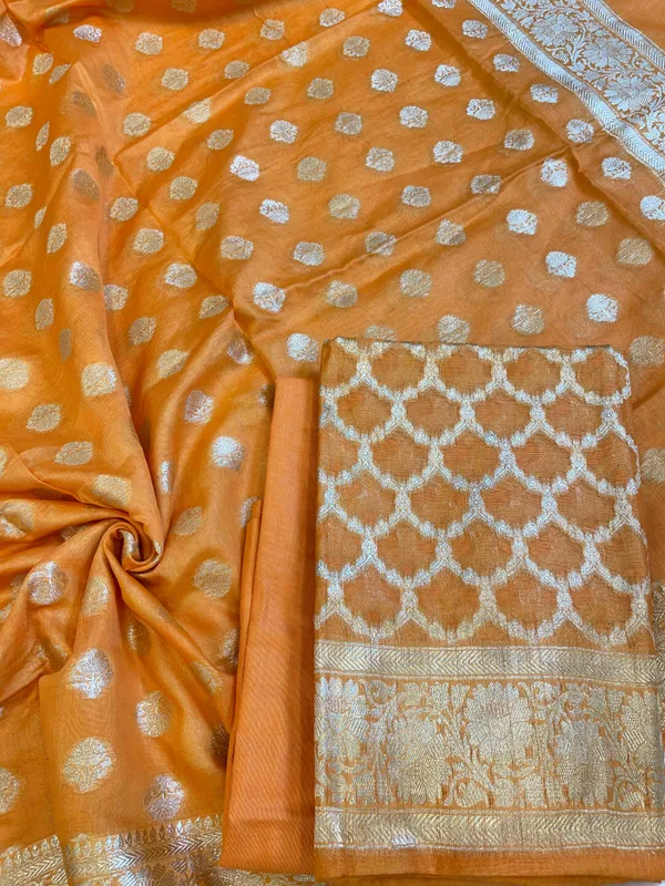Orange_Pure_Cotton_Dyable_Zari_Geometrical_Jaal_Banarasi_Suit_11IM_PCD1