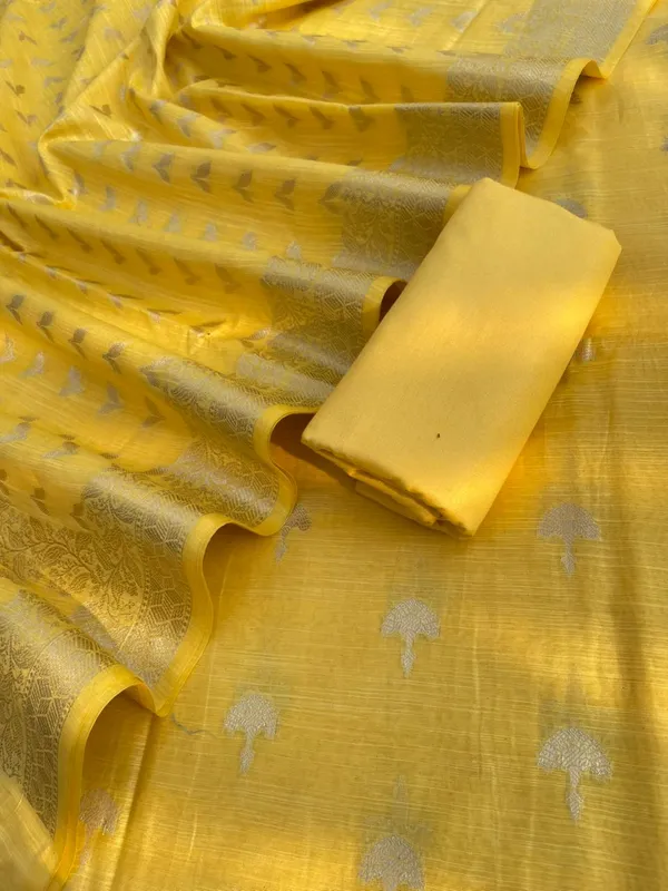 Yellow_Cotton_Linen_Floral_Zari_Booti_Banarasi_Suit_with_Patti_Booti_Dupatta_120DAN_CL6