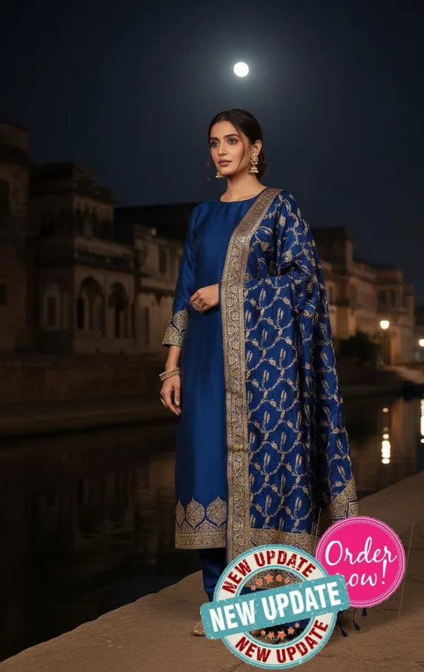 Royal_Blue_Katan_Silk_Plain_Zari_Daman_Border_Banarasi_Suit_with_Floral_Zari_Jaal_Dupatta_800SKL_KSP12