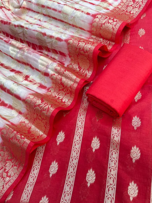Red_Mercerise_Cotton_Stripe_Zari_Booti_Banarasi_Suit_Set_with_Marble_Dye_Dupatta_12SKL_CH14