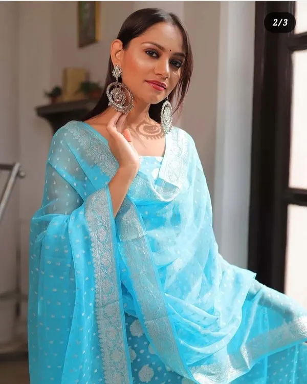 Blue_Katan_Georgette_Silver_Zari_Booti_Banarasi_Suit_Set_with_Chunri_Booti_1200SKL_KG13