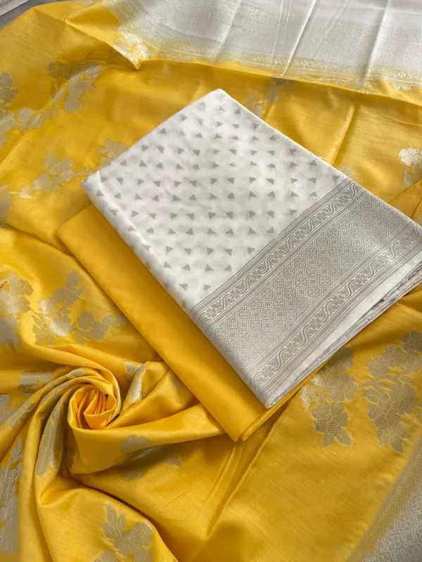 White_Pashmina_Silk_Chunri_Zari_Booti_Banarasi_Suit_with_Contrast_Yellow_Floral_Jaal_Dupatta_1250DAN_PMC8