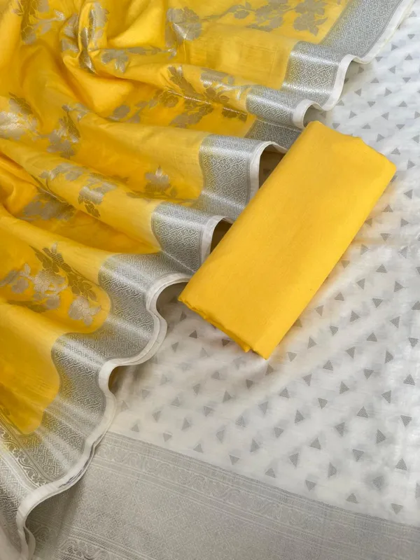 White_Pashmina_Silk_Chunri_Zari_Booti_Banarasi_Suit_with_Contrast_Yellow_Floral_Jaal_Dupatta_1250DAN_PMC8