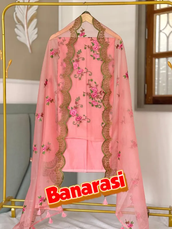 Peach_Organza_Silk_Dyable_Banarasi_Suit_with_Cutwork_Embroidery_Dupatta_1350SKL_OD1
