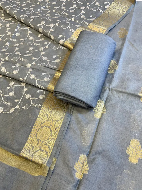 Grey_Mercerise_Silk_Floral_Zari_Booti_with_Embroidery_Dupatta_Banarasi_Suit_11SKL_MSRS10