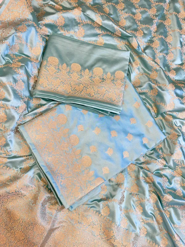 Seagreen_Mashru_Silk_Floral_Zari_Booti_with_Zari_Jaal_Dupatta_Handloom_Banarasi_3_pcs_Suit_Set_3000AJ_MSR3