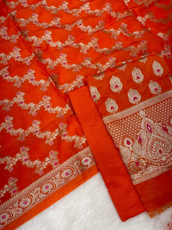 Puresilk_Handloom_Orange_Viscose_Silk_Banarasi_3_pcs_Suit_Set_RHN_VS6
