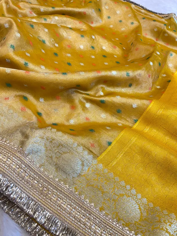 Gold_Tissue_Silk_Minakari_Booti_Banarasi_Saree_with_Lace_work_Border_BFS_TL1