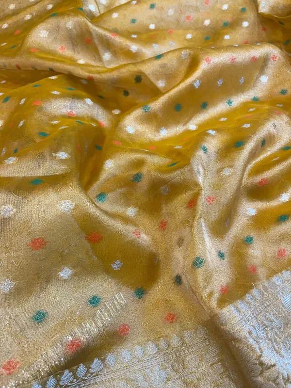 Gold_Tissue_Silk_Minakari_Booti_Banarasi_Saree_with_Lace_work_Border_BFS_TL1
