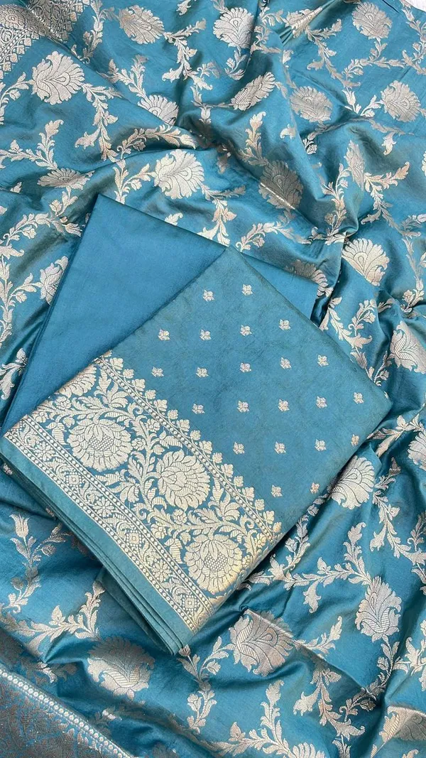 Seagreen_Viscose_Silk_Banarasi_Suit_with_Zari_Chunri_Booti_&_Floral_Jaal_Dupatta_1050BFS_SV9