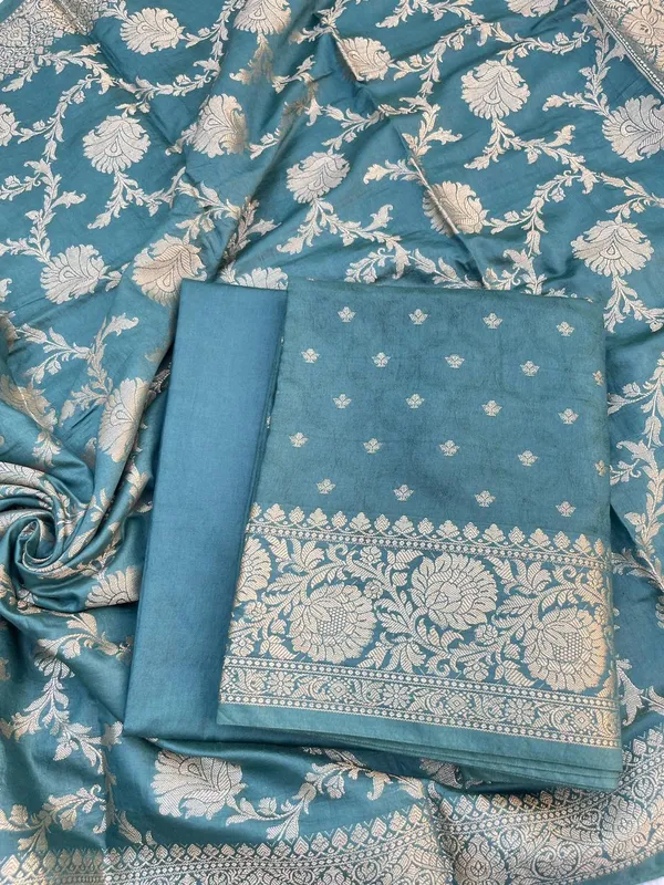 Seagreen_Viscose_Silk_Banarasi_Suit_with_Zari_Chunri_Booti_&_Floral_Jaal_Dupatta_1050BFS_SV9
