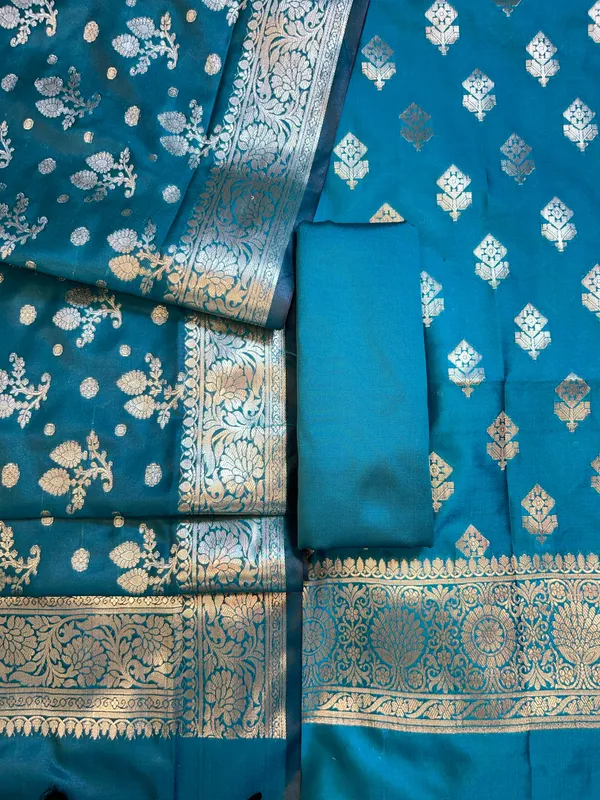 Seagreen_Semi_Silk_Floral_Boota_Banarasi_3_pcs_Suit_Set_900AJ_SK12