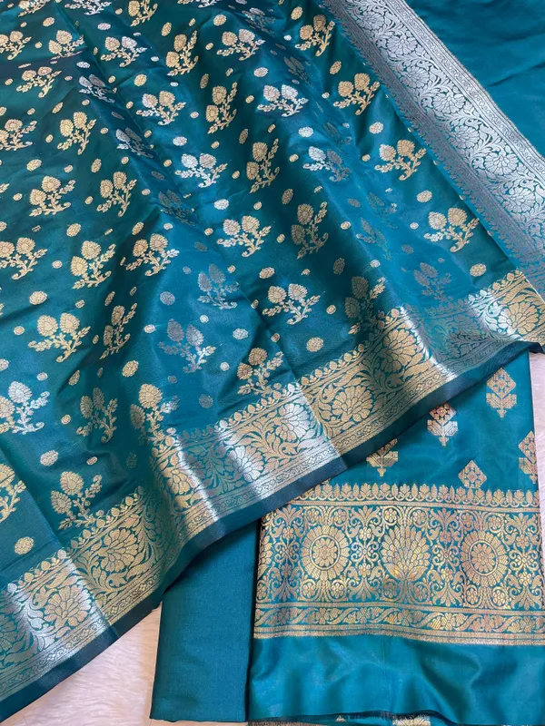 Seagreen_Semi_Silk_Floral_Boota_Banarasi_3_pcs_Suit_Set_900AJ_SK12