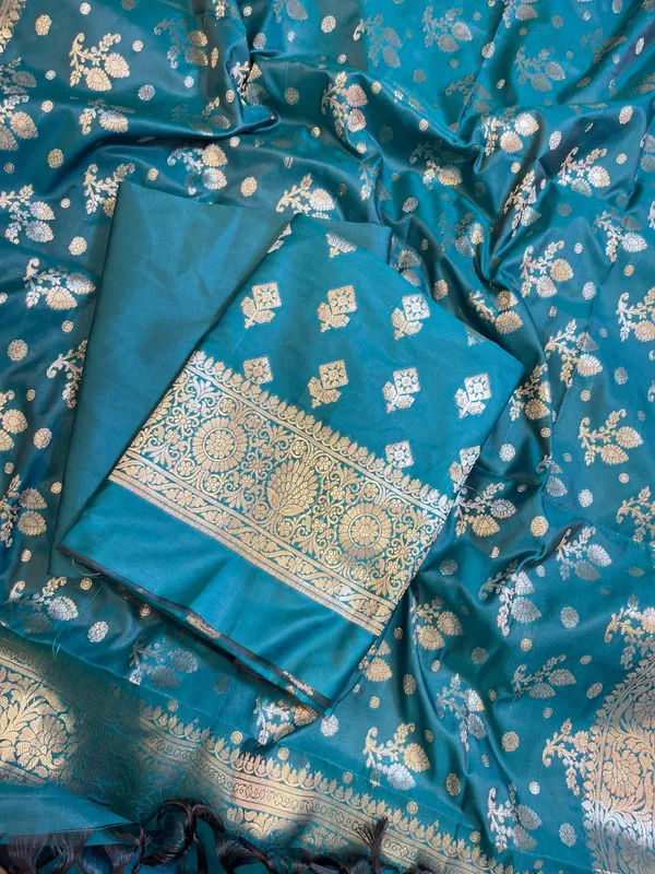 Seagreen_Semi_Silk_Floral_Boota_Banarasi_3_pcs_Suit_Set_900AJ_SK12
