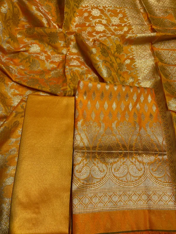 Humairah_Presents_Mustard_Gold_Floral_Zari_Booti_3pcs_Suit_Set_with_Plain_Bottom_and_Floral_Zari_Alfi_Jaal_Mustard_Gold_Dupatta