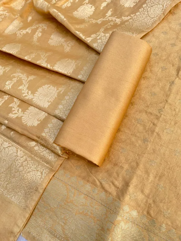 Champagne_Gold_Viscose_Silk_Banarasi_Suit_with_Zari_Chunri_Booti_&_Floral_Jaal_Dupatta_1050BFS_SV14