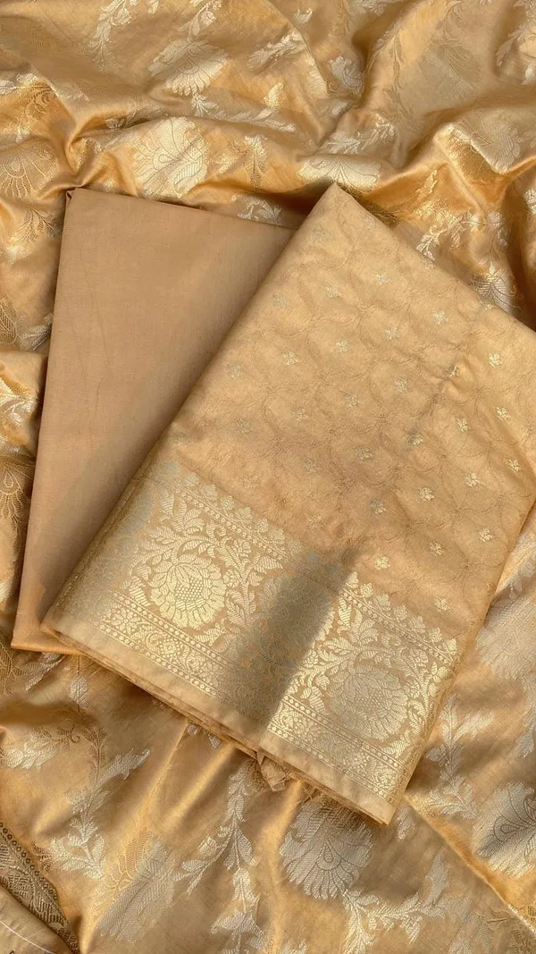 Champagne_Gold_Viscose_Silk_Banarasi_Suit_with_Zari_Chunri_Booti_&_Floral_Jaal_Dupatta_1050BFS_SV14