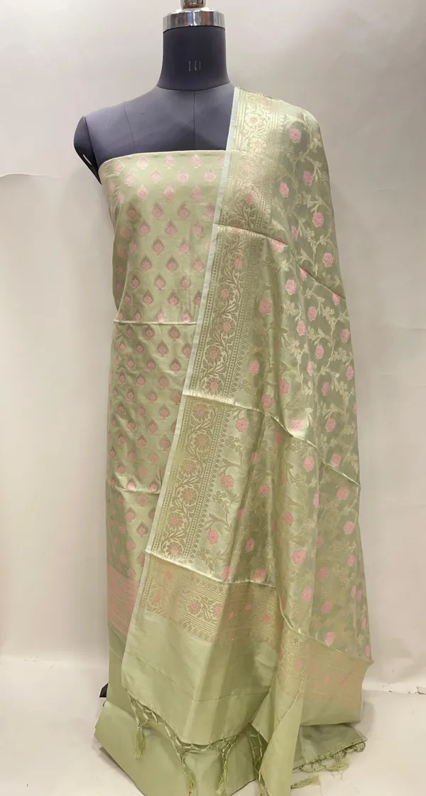 Humairah_Presents_Pista_Green_Semi_Katan_Silk_3_pcs_Suit_Set_with_Plain_Bottom_and_Top_Floral_Mina_Zari_Booti_with_Minakari_Jaal_Pistachio_Dupatta_ASD_118