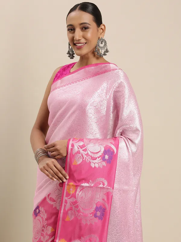 Pink_Kanjeevaram_Banarasi_Sarees_For_Women_GEMA21