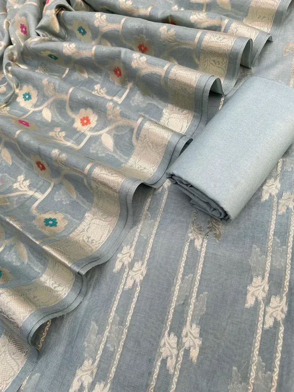 Grey_Palm_Silk_Stripe_Zari_Banarsi_Suit_with_Floral_Zari_Mina_Jaal_Dupatta_1100SKL_PS7