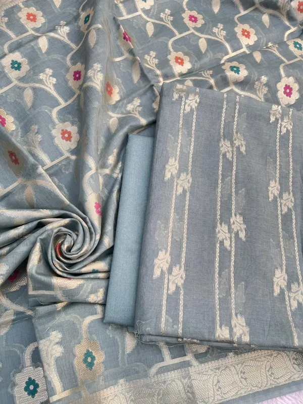 Grey_Palm_Silk_Stripe_Zari_Banarsi_Suit_with_Floral_Zari_Mina_Jaal_Dupatta_1100SKL_PS7