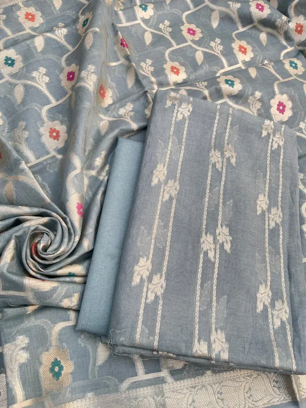 Grey_Palm_Silk_Stripe_Zari_Banarsi_Suit_with_Floral_Zari_Mina_Jaal_Dupatta_1100SKL_PS7