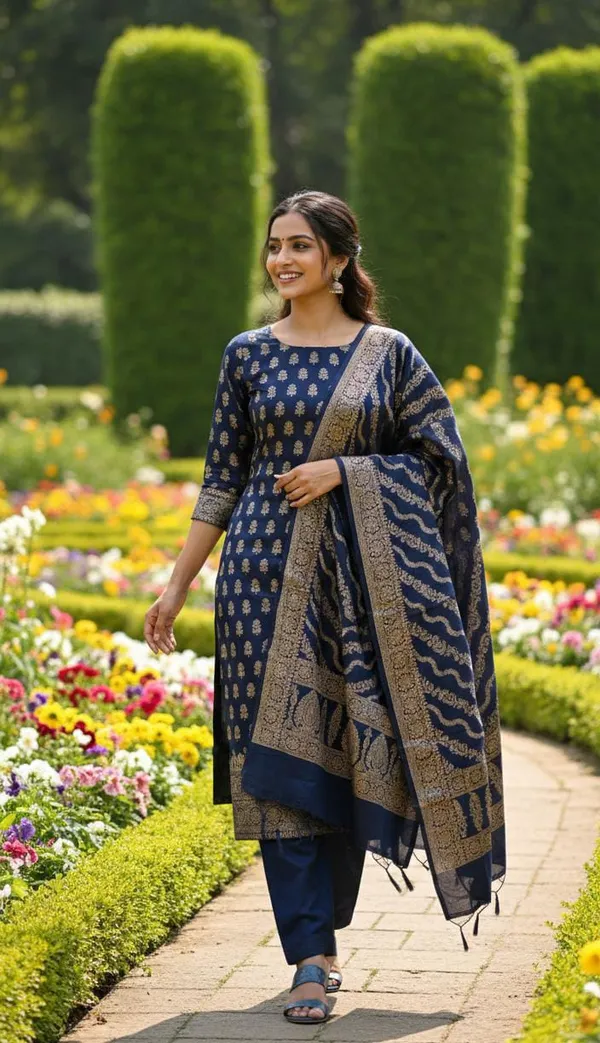 Navy_Blue_Dyable_Katan_Silk_Floral_Zari_Booti_Banarasi_Suit_with_Aada_Stripe_Zari_Jaal_Dupatta_1100SKL_KSD2