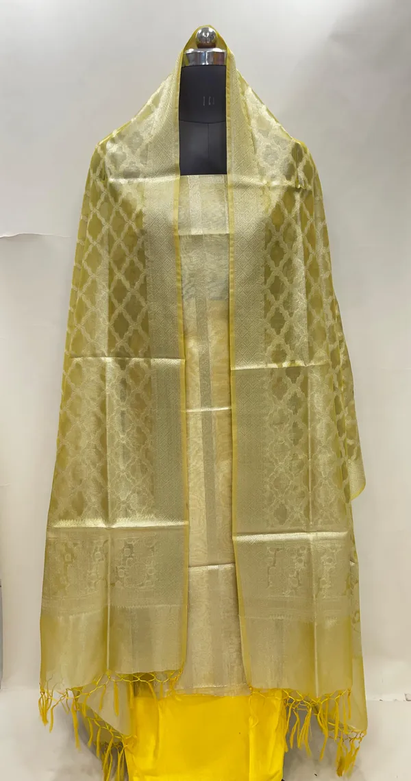 Humairah_Yellow_Tissue_Silk_Floral_Zari_Stripe_3_pcs_Suit_Set_with_Plain_Bottom_and_Floral_Zari_Jaal_Yellow_Dupatta