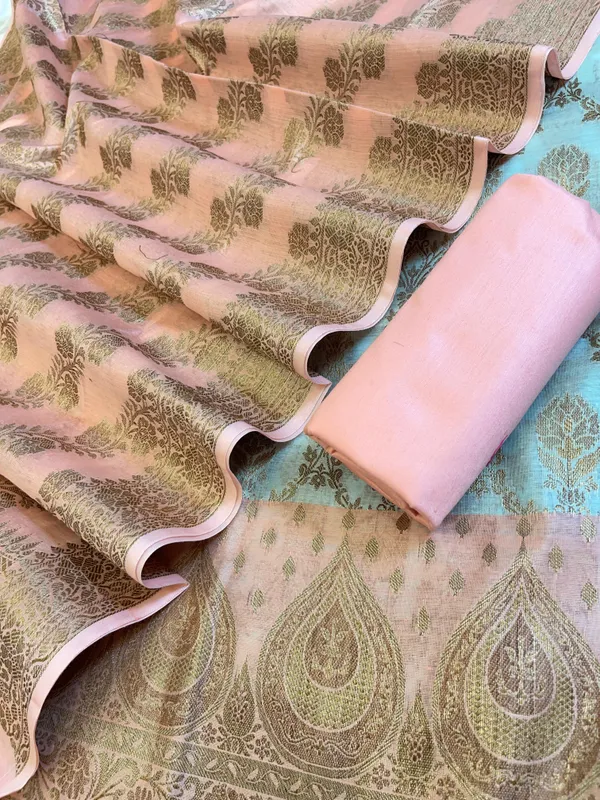 Seagreen_Cotton_Alfi_Zari_Jaal_Contrast_Peach_Border_Banarasi_Suit_55IM_CTN3
