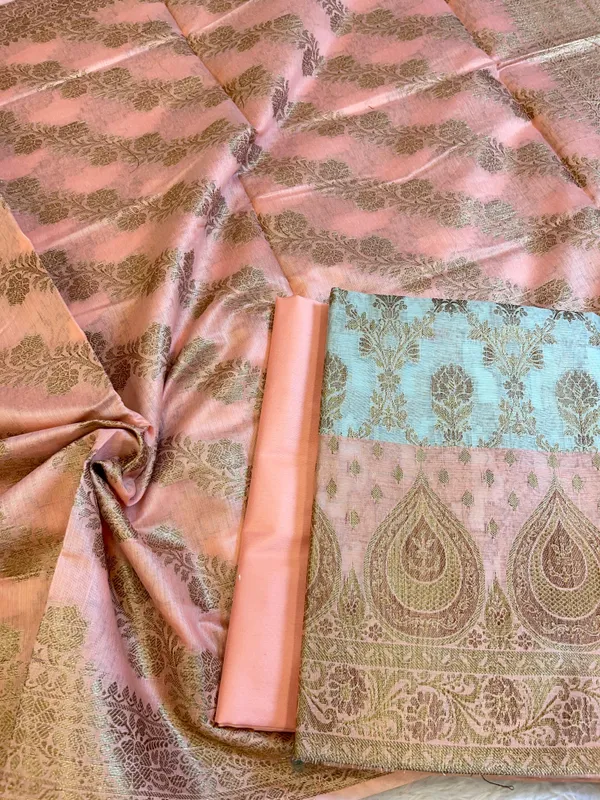 Seagreen_Cotton_Alfi_Zari_Jaal_Contrast_Peach_Border_Banarasi_Suit_55IM_CTN3