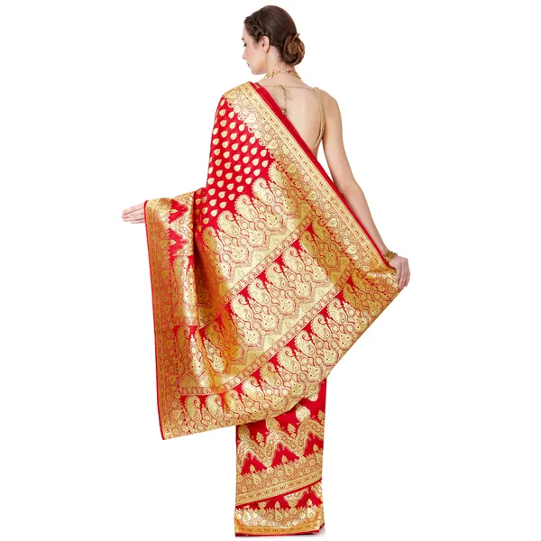 Humairah_Presents_Red_Satin_Silk_Saree_With_Blouse_Piece(JA40)