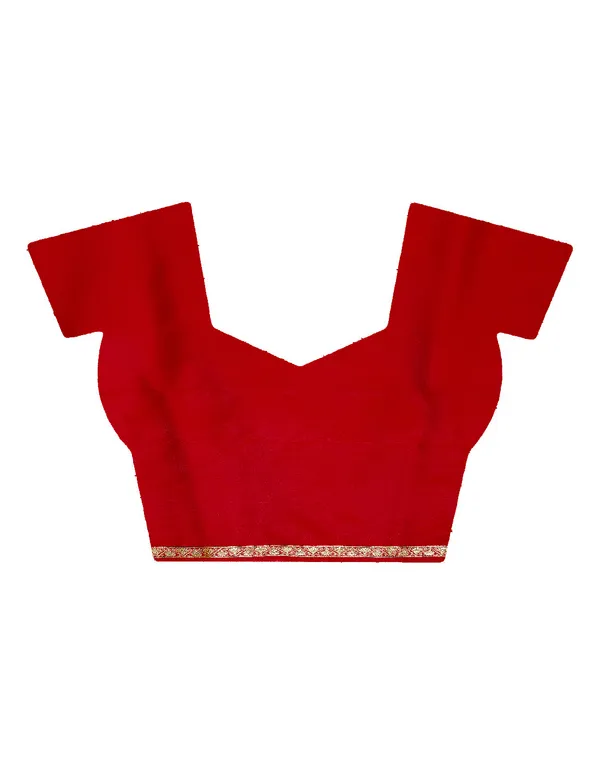 Humairah_Presents_Red_Satin_Silk_Saree_With_Blouse_Piece(JA40)