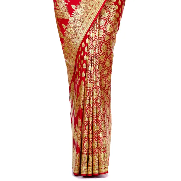 Humairah_Presents_Red_Satin_Silk_Saree_With_Blouse_Piece(JA40)