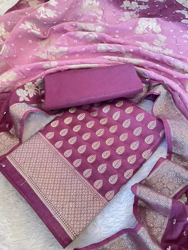 Burgundy_Cotton_Blend_Leaf_Zari_Booti_Banarasi_Suit_with_Bandhani_Zari_Jaal_Dupatta_1325DAN_SBN5