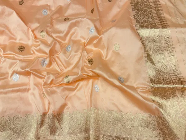 Pure_Handloom_Orange_Katan_Silk_Gold_and_Silver_Zari_Aada_Stripe_Kadhwa_Banarasi_3_pcs_Suit_Set_14000PR_KS10