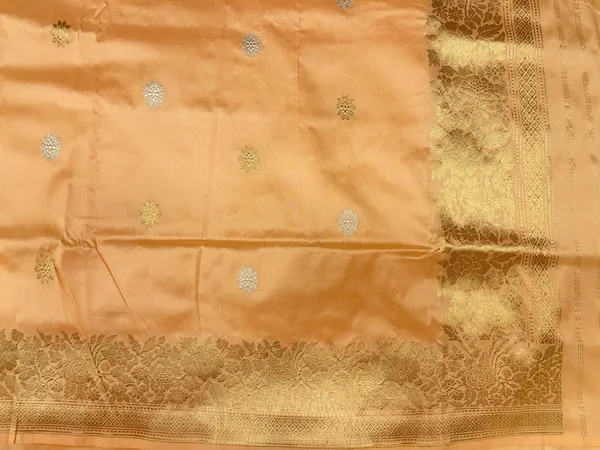 Pure_Handloom_Orange_Katan_Silk_Gold_and_Silver_Zari_Aada_Stripe_Kadhwa_Banarasi_3_pcs_Suit_Set_14000PR_KS10