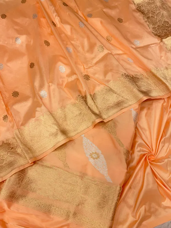 Pure_Handloom_Orange_Katan_Silk_Gold_and_Silver_Zari_Aada_Stripe_Kadhwa_Banarasi_3_pcs_Suit_Set_14000PR_KS10